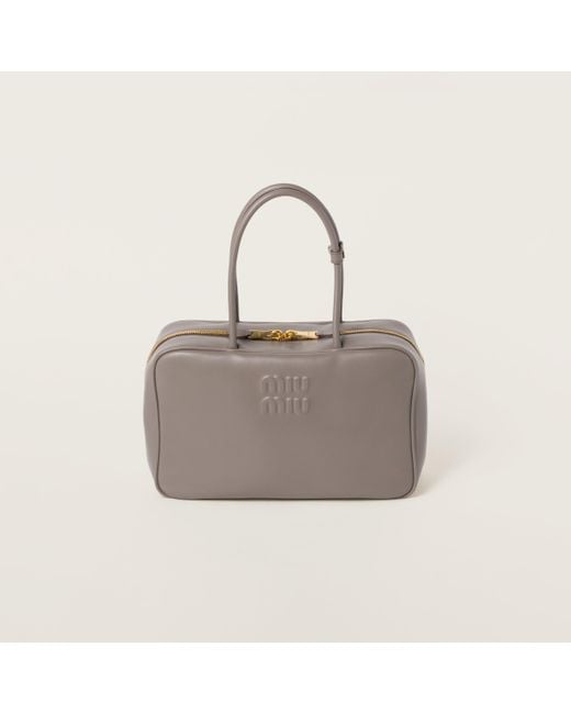 Miu Miu Gray Leather Beau Bag