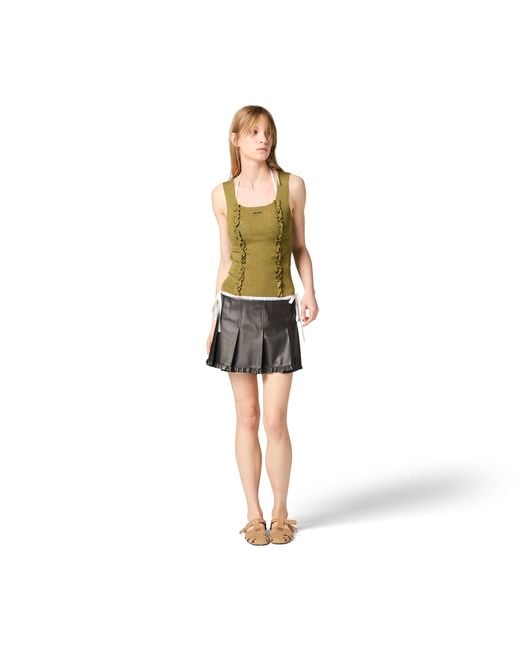 Miu Miu Green Cashmere And Silk Top