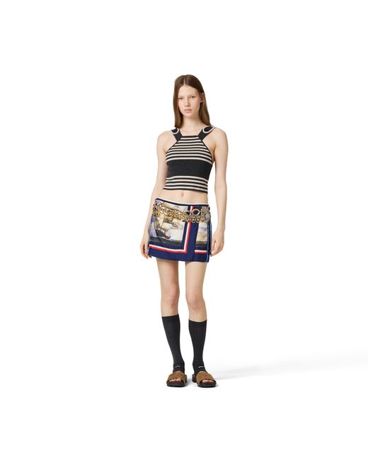 Miu Miu Blue Scarf Skirt