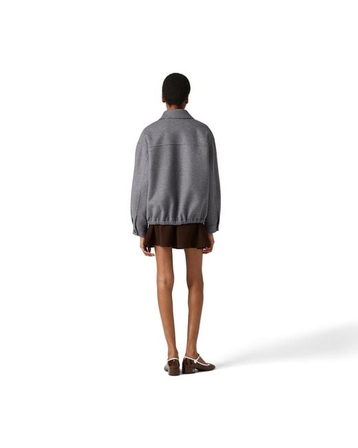 Miu Miu Gray Double Cashmere Blouson Jacket