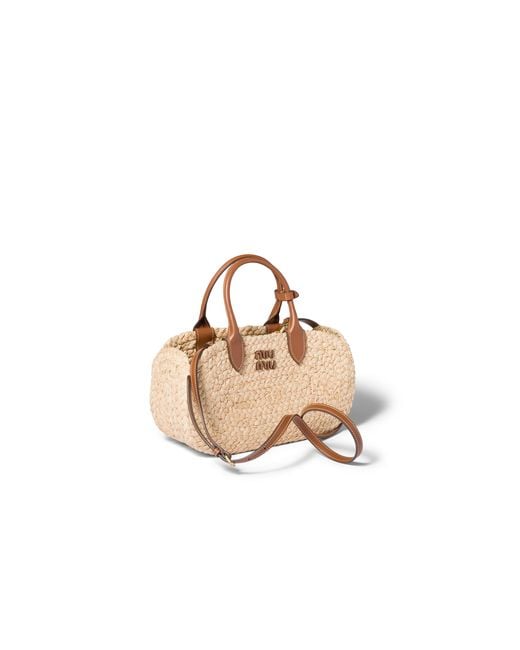 Miu Miu Metallic Raffia Handbag
