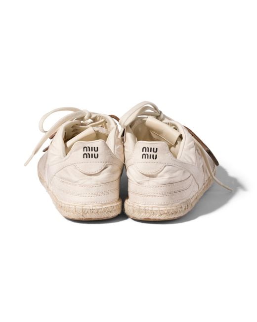 Miu Miu Natural Gymnasium Canvas Sneakers