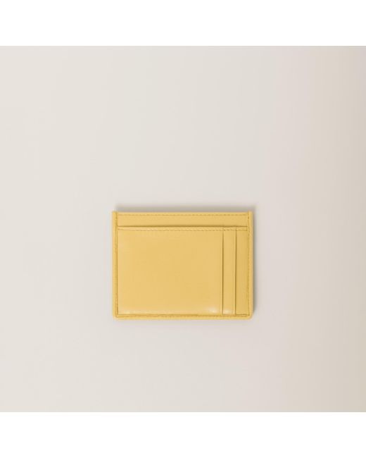 Miu Miu Metallic Matelassé Nappa Leather Card Holder