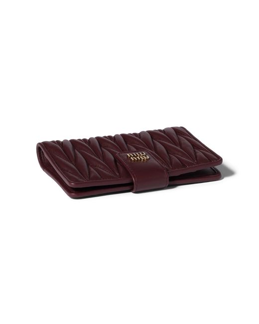 Miu Miu Purple Matelassé Nappa Leather Wallet