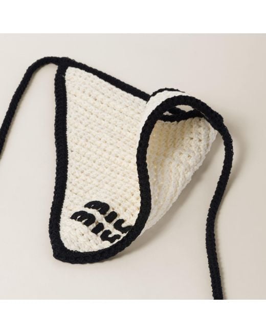 Miu Miu Natural Crochet Bandana