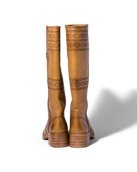Miu Miu Brown Embroidered Leather Boots