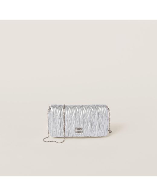 Miu Miu White Matelassé Nappa Leather Mini-Bag