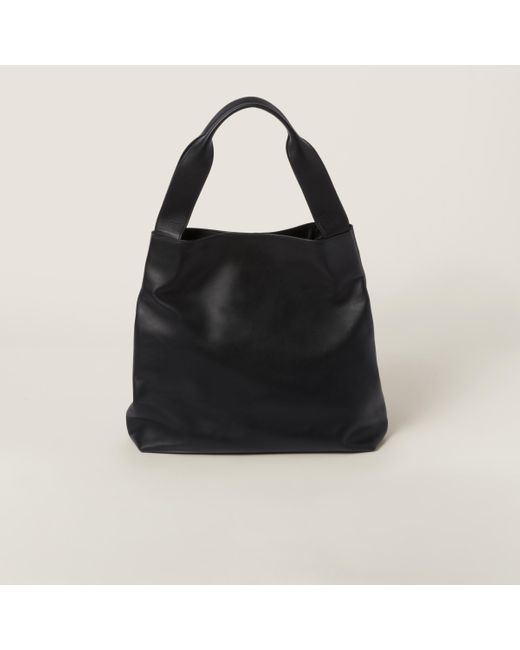 Miu Miu Black Leather Hobo Bag