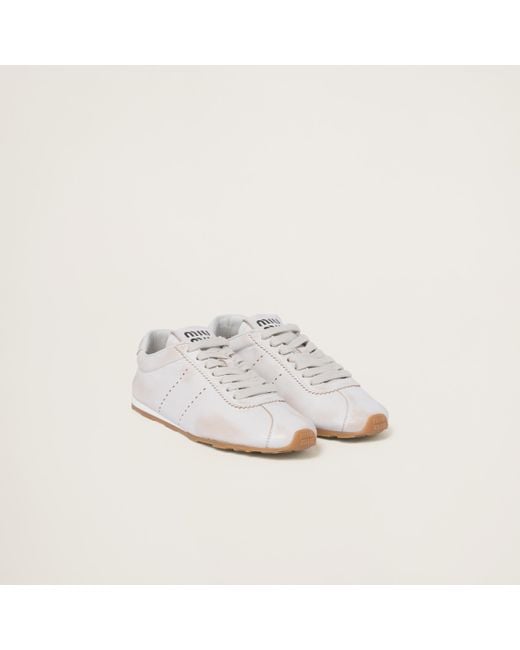 Miu Miu White Allacciate Low Top Sneaker