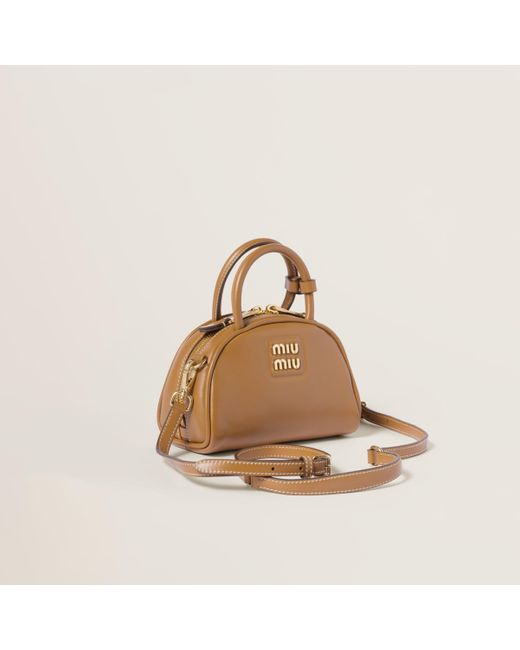 Miu Miu Brown Leather Top-handle Bag