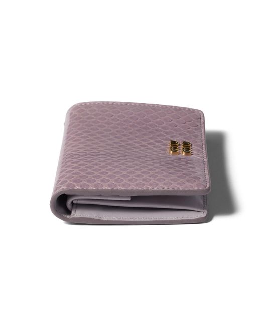 Miu Miu Purple Small Ayers Leather Wallet