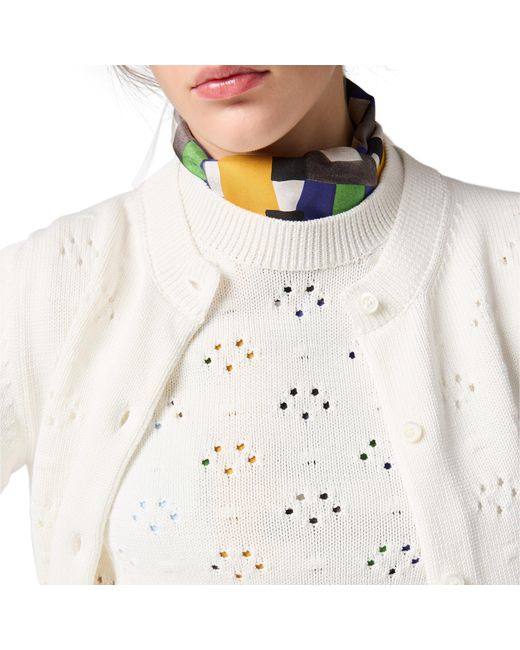 Miu Miu White Cotton Crew-Neck Sweater