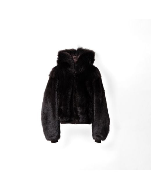 Miu Miu Black Shearling Hoodie Jacket