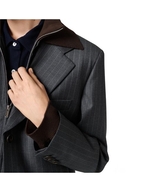 Miu Miu Black Single-Breasted Pinstripe Jacket
