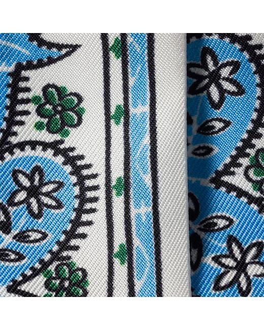Miu Miu Blue Printed Twill Scarf