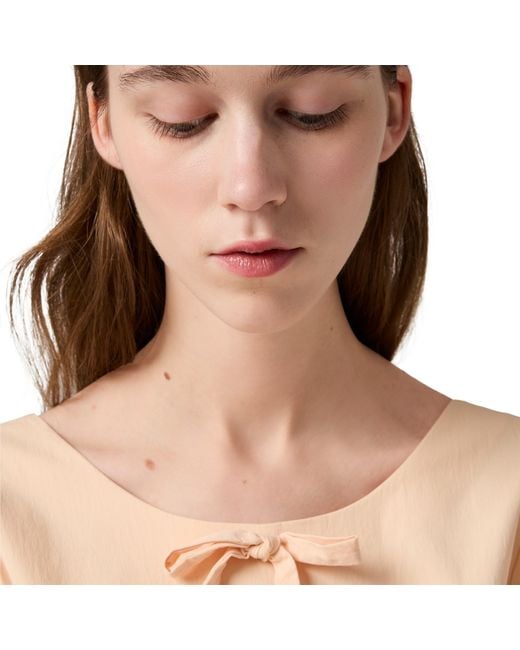 Miu Miu Natural Stretch Poplin Mini-Dress