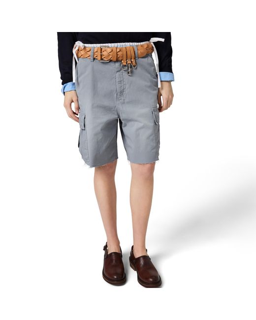 Miu Miu Gray Old Twill Bermudas