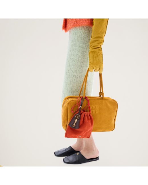 Miu Miu Orange Suede Beau Bag