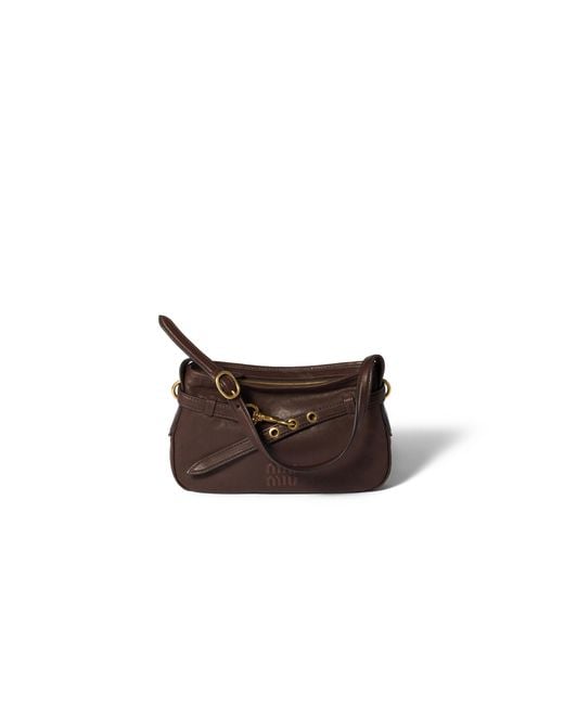 Miu Miu Brown Aventure Nappa Leather Bag