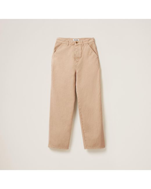 Miu Miu Natural Garment-dyed Gabardine Pants