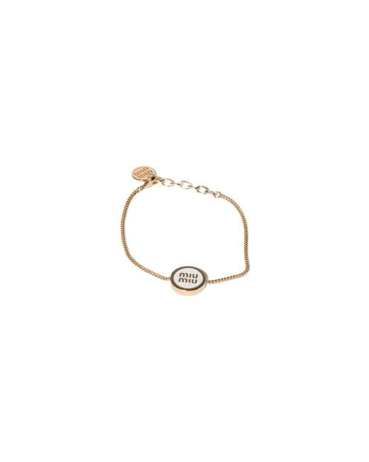 Miu Miu Metallic Enameled Metal Bracelet