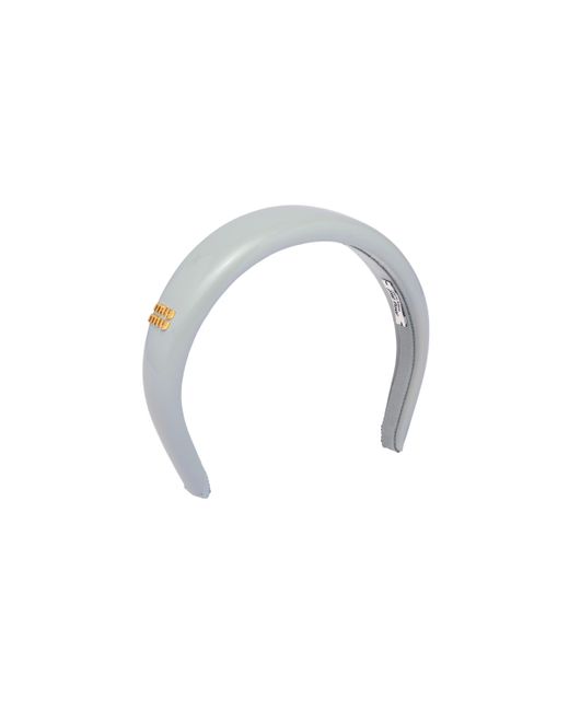 Miu Miu White Patent Leather Headband