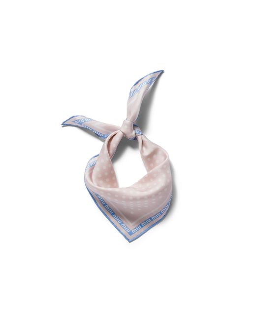 Miu Miu Multicolor Printed Twill Scarf