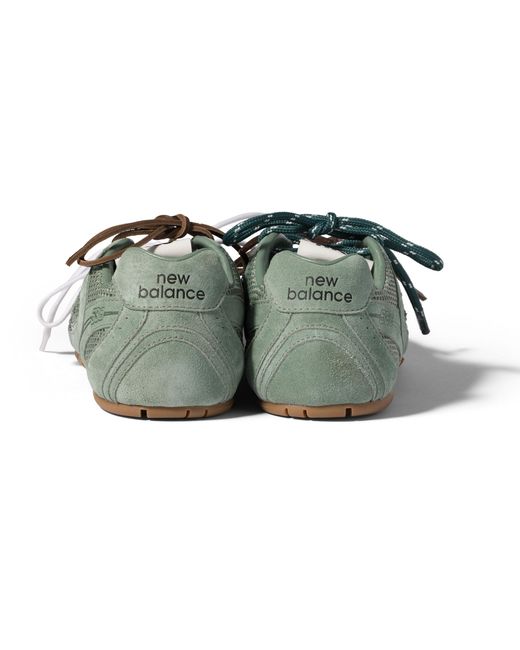 Miu Miu Green New Balance X 530 Sl Suede And Mesh Sneakers