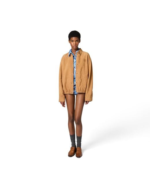 Miu Miu Natural Waxed Suede Blouson Jacket