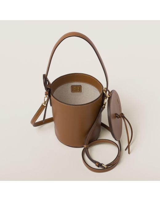 Miu Miu Natural Leather Bucket Bag