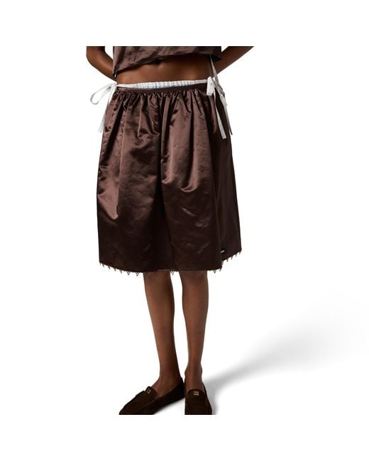 Miu Miu Brown Satin Skirt