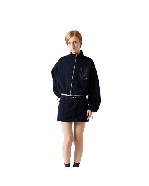 Miu Miu Blue Zippered Fleece Jacket