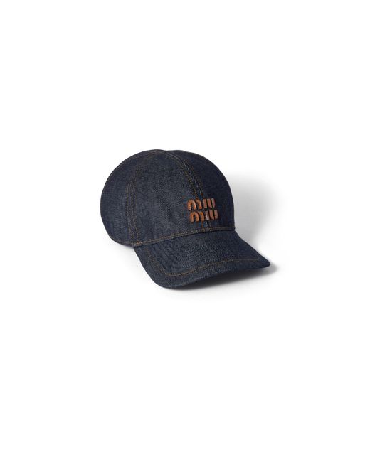 Miu Miu Blue Denim Baseball Cap
