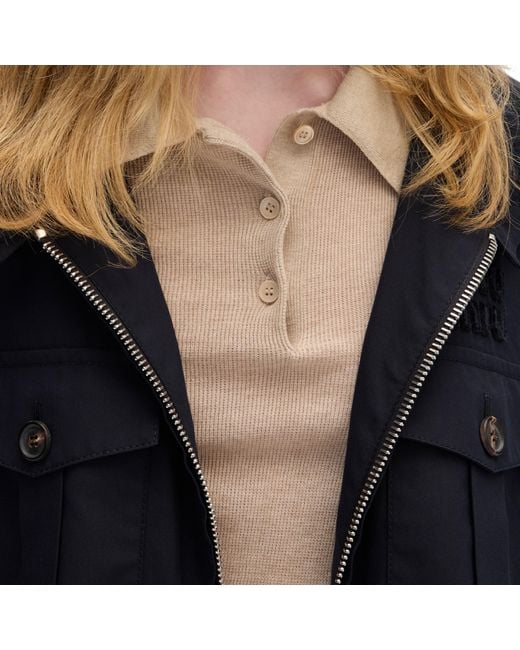 Miu Miu Natural Cotton Knit Polo Shirt