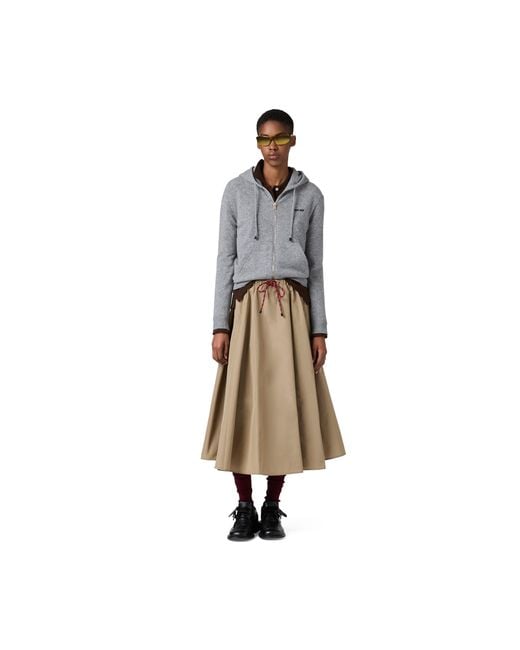 Miu Miu Natural Technical Fabric Skirt