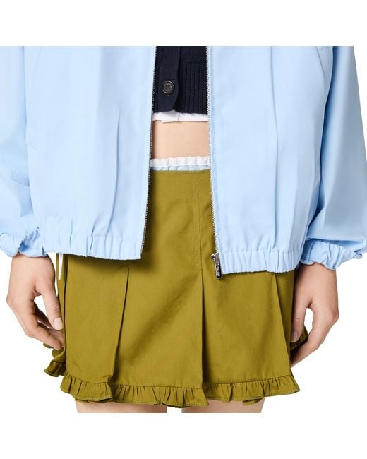 Miu Miu Blue Poplin Blouson Jacket