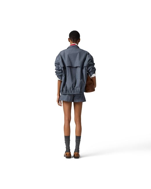 Miu Miu Blue Checked Technical Fabric Mini Skort