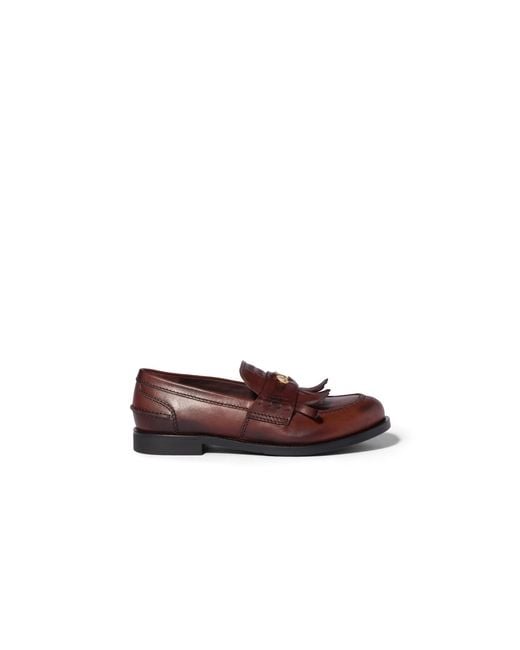 Miu Miu Brown Leather Loafers