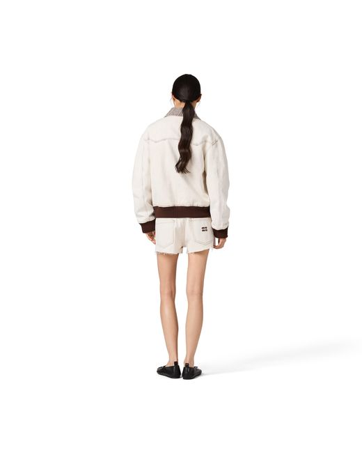 Miu Miu Natural Denim Blouson Jacket