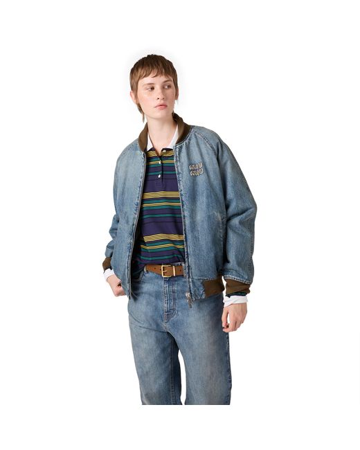 Miu Miu Blue Denim Blouson Jacket
