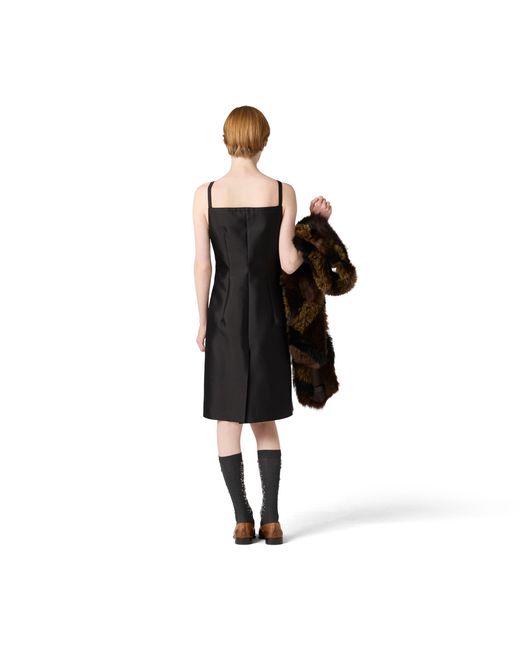 Miu Miu Black Silk And Wool Mini-Dress