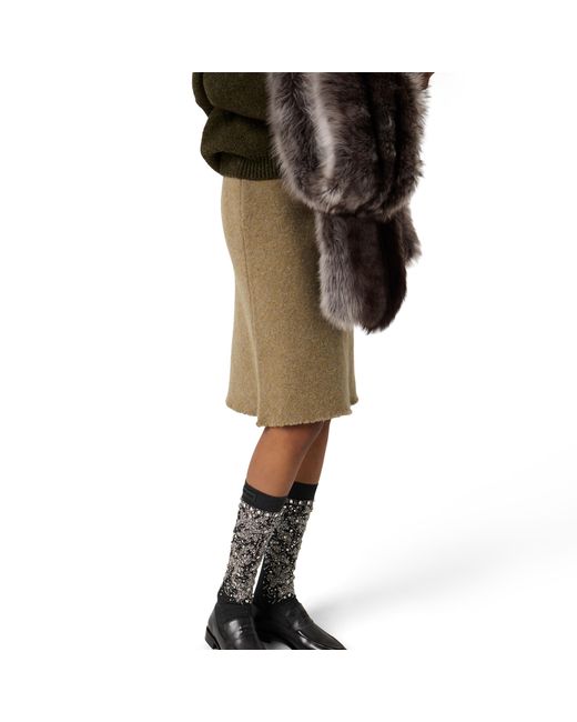 Miu Miu Natural Wool Knit Skirt