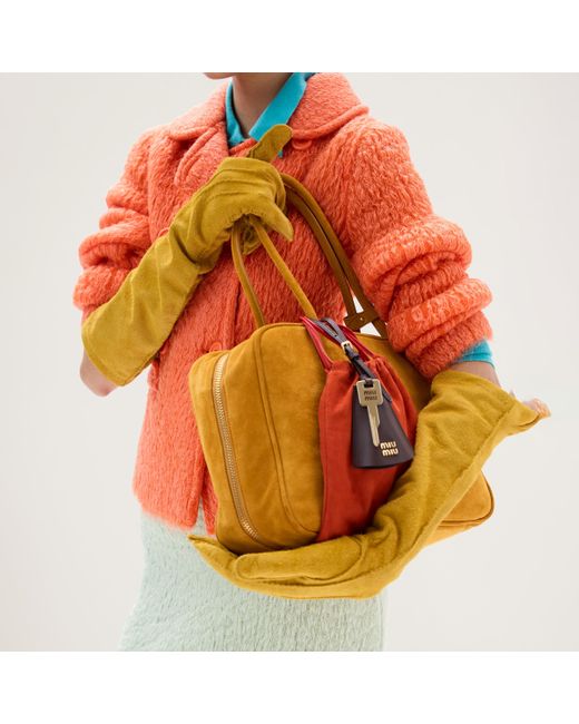 Miu Miu Orange Suede Beau Bag