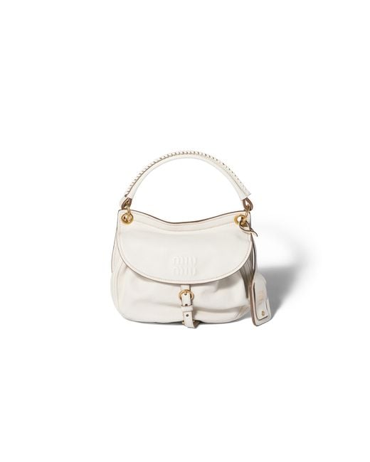Miu Miu White Rendez-Vous Nappa Leather Bag