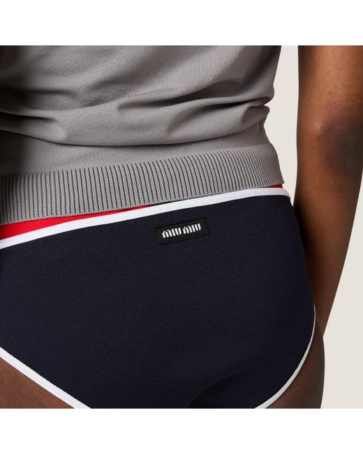 Miu Miu Blue Technical Knit Swimsuit Bottom