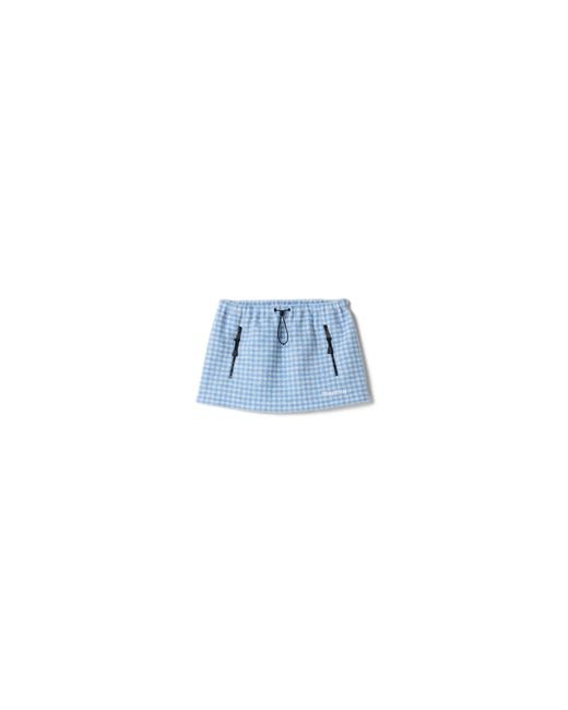 Miu Miu Blue Vichy Fleece Miniskirt
