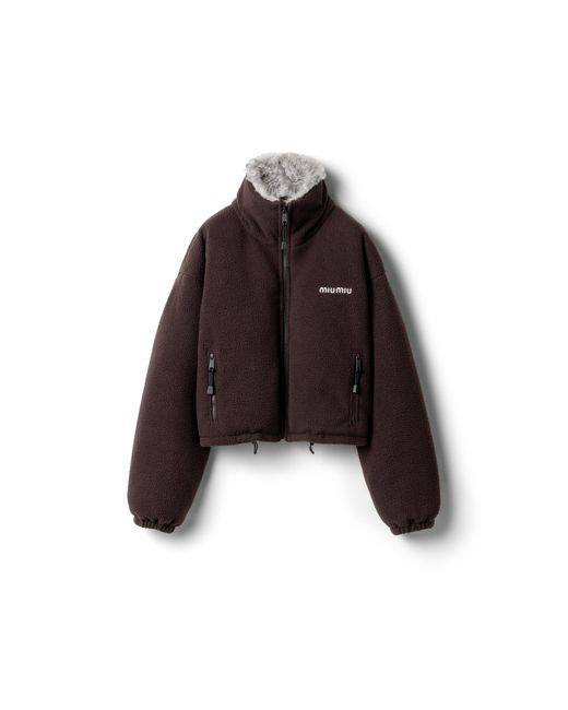 Miu Miu Brown Fleece Down Jacket