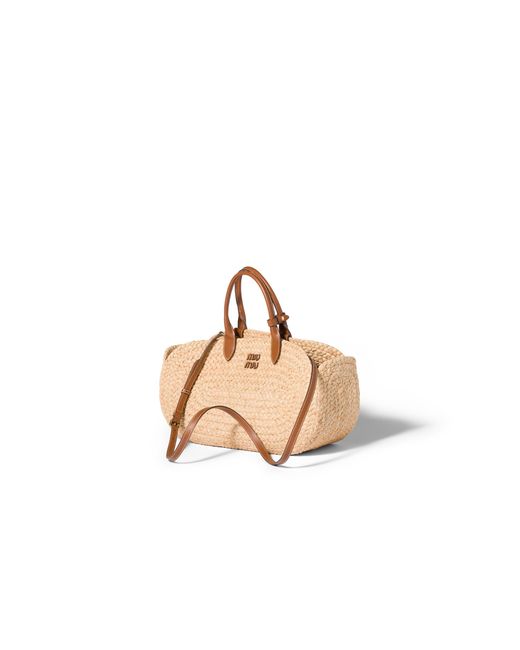 Miu Miu Metallic Raffia Handbag