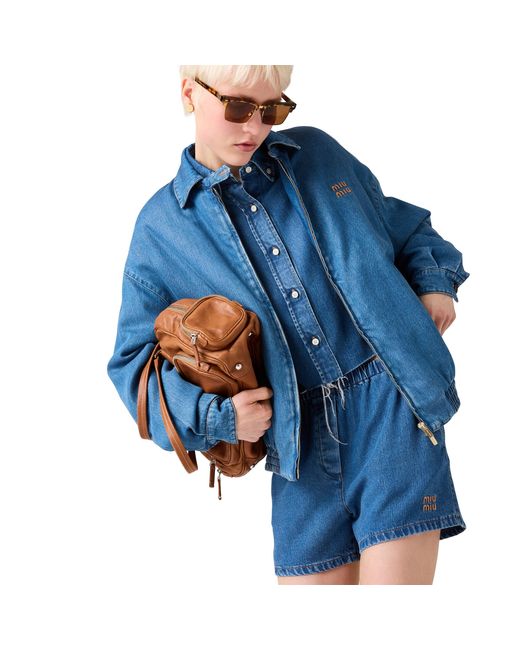 Miu Miu Blue Denim Bermudas