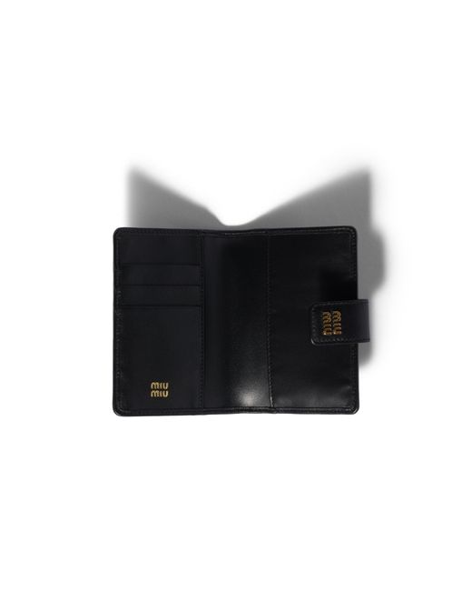 Miu Miu Black Matelassé Nappa Leather Wallet